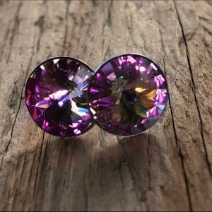 PlumTopaz Swarovski Post Earrings